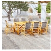 Image de Ensemble de Salle à Manger de Jardin 9 pcs Mobilier à Dîner de Patio Table et Chaises de Repas de Terrasse Extérieur Bois d'Acacia Solide
