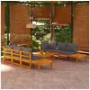 Image de Salon de jardin modulable bois 6 personnes 5 pieces