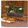 Image de Salon de jardin modulable bois massif gris 4 pieces 66 x 66 x 60 4 personnes