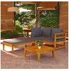 Image de Salon de jardin modulable bois gris 3 pieces x 66 x 60 2 personnes
