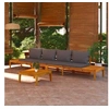 Image de Bancs de jardin avec coussins gris foncé 2 pcs Bois d'acacia 3087281