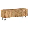 Image de Meuble TV Centre de Divertissement Armoire Multimédia Meuble de Rangement Salle de Séjour Intérieur 110x30x40 cm Bois Massif de Manguier