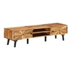 Image de Bois d'Acacia Massif Meuble TV Centre de Divertissement Armoire Basse Armoire Stéréo Salon Salle de Séjour Intérieur 145x35x35 cm