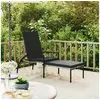 Image de Chaise longue gris en resine tressee L. 195 cm H. 55 cm non empilable non pliable