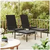 Image de Chaises longues avec repose-pied 2 pcs Résine tressée Gris317633