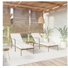 Image de Chaises longues lot de 2 avec table résine tressée marron