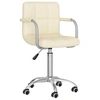 Image de Chaise pivotante de salle à manger Crème Tissu