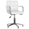 Image de Chaise pivotante de salle à manger Blanc Similicuir
