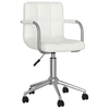 Image de Chaise pivotante de salle à manger Blanc Similicuir