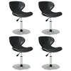 Image de Lot de 4 chaise de bureau H. 61 cm non pliable interieur en plastique noir
