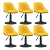 Image de Chaises à manger pivotantes lot de 6 jaune moutarde velours