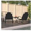 Image de Chaises longues à bascule 2 pcs Noir Acier et textilène