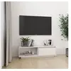 Image de Meuble TV Blanc 110x30x33,5 cm Bois de pin massif