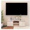 Image de Meuble TV Blanc 110x30x40 cm Bois de pin massif