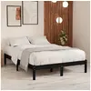 Image de Bedframe massief hout zwart 135x190 cm809996