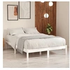 Image de Cadre de lit sans matelas blanc bois massif 140x190 cm
