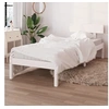 Image de Cadre de lit sans matelas blanc bois massif