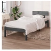 Image de Cadre de lit sans matelas gris bois de pin massif