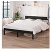 Image de Bedframe massief grenenhout zwart 135x190 cm810126