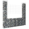Image de Panier de gabion en forme de U avec 2 poteaux Fer 140x20x150 cm