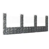 Image de Panier de gabion en forme de U avec 4 poteaux Fer 380x20x150 cm