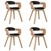 Image de Lot de 4 chaise H. 70 cm non pliable interieur en bois noir