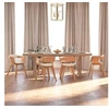 Image de Lot de 6 chaise en bois non pliable H. 70 cm interieur beige
