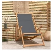 Image de Chaise de plage pliable Bois de teck solide Gris