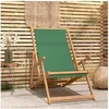Image de Chaise de plage pliable Bois de teck solide Vert