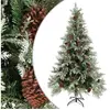 Image de Kerstboom met dennenappels 195 cm PVC en PE groen en wit340535