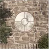 Image de Tuinspiegel rond 40x4 cm ijzer zandkleurig318357