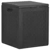 Image de Boîte de rangement de jardin 90 L Noir PP Rotin