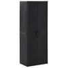 Image de Armoire de rangement de jardin Noir 65x45x172 cm PP Rotin