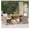 Image de Ensemble de Salle à Manger de Jardin 3 pcs avec Coussins Mobilier à Dîner de Terrasse Table et Chaises de Repas de 3094300