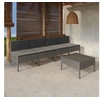 Image de Salon de jardin modulable 5 pieces resine tressee 4 personnes 69 x 57 x 69 cm gris