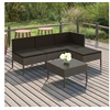 Image de Salon de jardin modulable resine tressee gris 5 pieces 69 x 60 x 69 cm 4 personnes