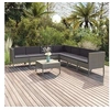 Image de Salon de jardin 8 pcs avec coussins Résine tressée Gris