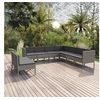 Image de Salon de jardin modulable gris 9 personnes 9 pieces 69 x 69 cm resine tressee