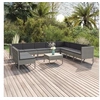 Image de Salon de jardin modulable 11 pieces gris 10 personnes 69 x 69 cm resine tressee