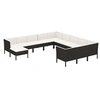 Image de Salon de jardin modulable resine tressee noir 7 pieces 12 personnes