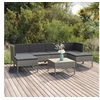Image de Salon de jardin modulable resine tressee gris 7 pieces x 57 x 69 6 personnes