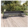 Image de Salon de jardin modulable resine tressee gris 7 pieces x 57 x 69 7 personnes