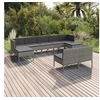 Image de Salon de jardin 9 pcs, avec coussins Résine tressée Gris