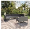 Image de Salon de jardin 9 pcs avec coussins Résine tressée Gris