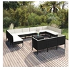 Image de Salon de jardin modulable resine tressee noir 14 pieces 69 x 69 x 69