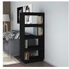 Image de Bibliothèque Séparateur de pièce Noir 60x35x135 cm Pin massif
