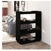 Image de Bibliothèque Séparateur de pièce Noir 80x35x103 cm Pin massif