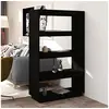 Image de Bibliothèque/Séparateur de pièce Noir 80x35x135 cm Pin massif810893