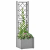 Image de Lit surélevé de jardin et treillis et système d'arrosage, Gris