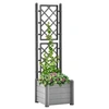 Image de Jardinière avec treillis 43x43x142 cm PP Gris pierre